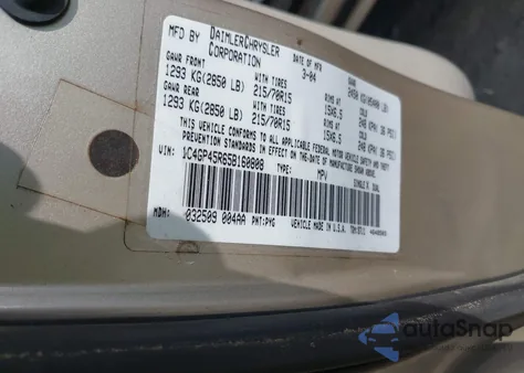 2005 Chrysler Town & Country from USA, damaged, VIN 1C4GP45R65B160808